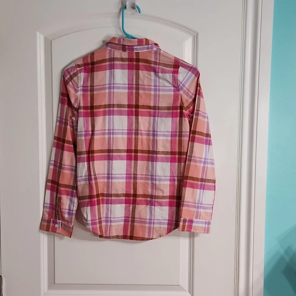 ☀️NWT! The Children's Place Pink Plaid Flannel Shirt Large